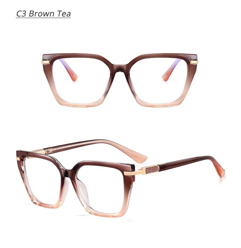 Ralferty 2025, hochwertige TR90-Brillengestelle für Damen, Anti-Blau, Computerbrille, Farbverlaufsrahmen, quadratische Optikrahmen in Nullqualität – Detail 10