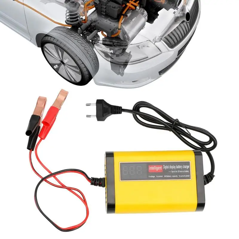 Caricabatteria Per Auto Di Grande Potenza 2A 12V Per Auto Moto Camion Moto Agm Piombo Acido Pb Gel Display Lcd Ricarica Intelligente