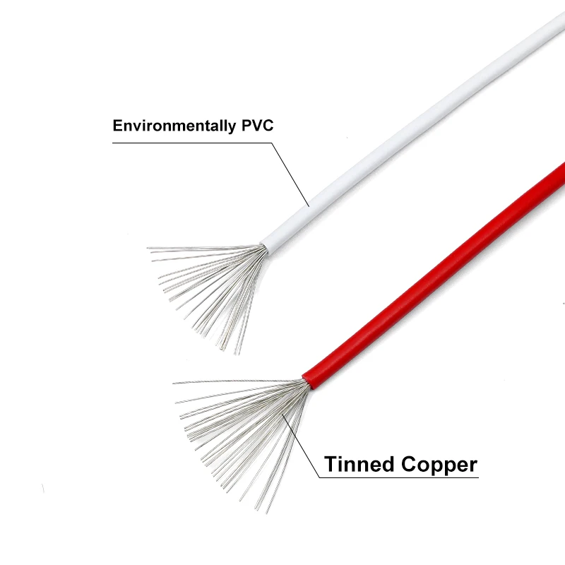 Premium Tinned Copper Stranded Wire - PVC Insulated Hook-Up Cable for DIY, Automotive & LED Projects