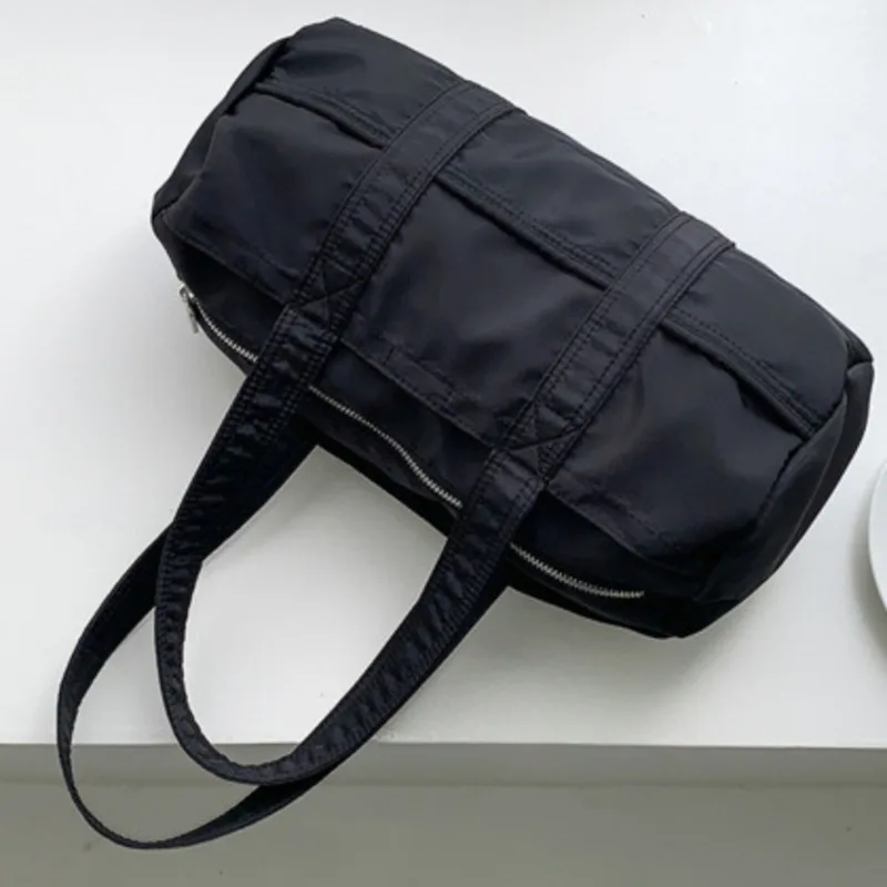 Large Nylon Bag Shoulder Capacity Cylinder Portable Handbag For Woman Casual High-Quality Messenger Versatile Luxury Crossbody