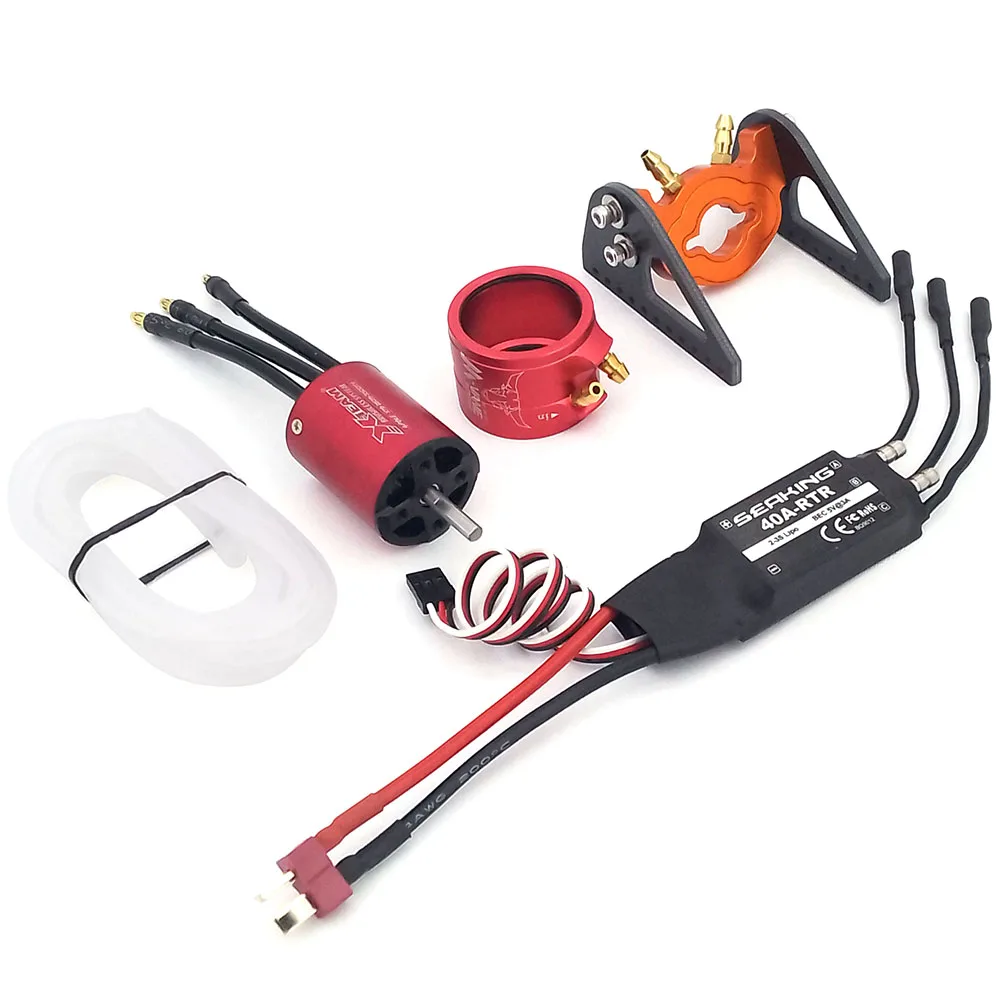 

4-Poles Brushless Motor & Motor Mount & Water Cooling Jacket & 40A ESC 5V BEC for RC Boat RC Marine Jet Boat MONO