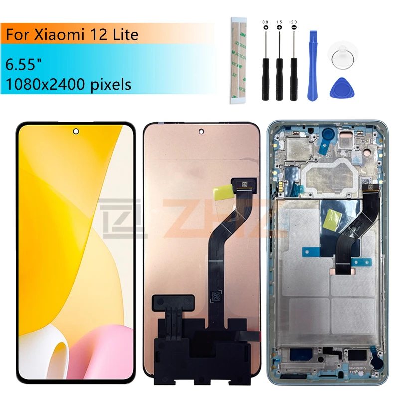

For Xiaomi 12 Lite Lcd Display With Frame For Mi 12 LiteTouch Screen Digitizer Assembly Replacement Repair Parts 6.55”