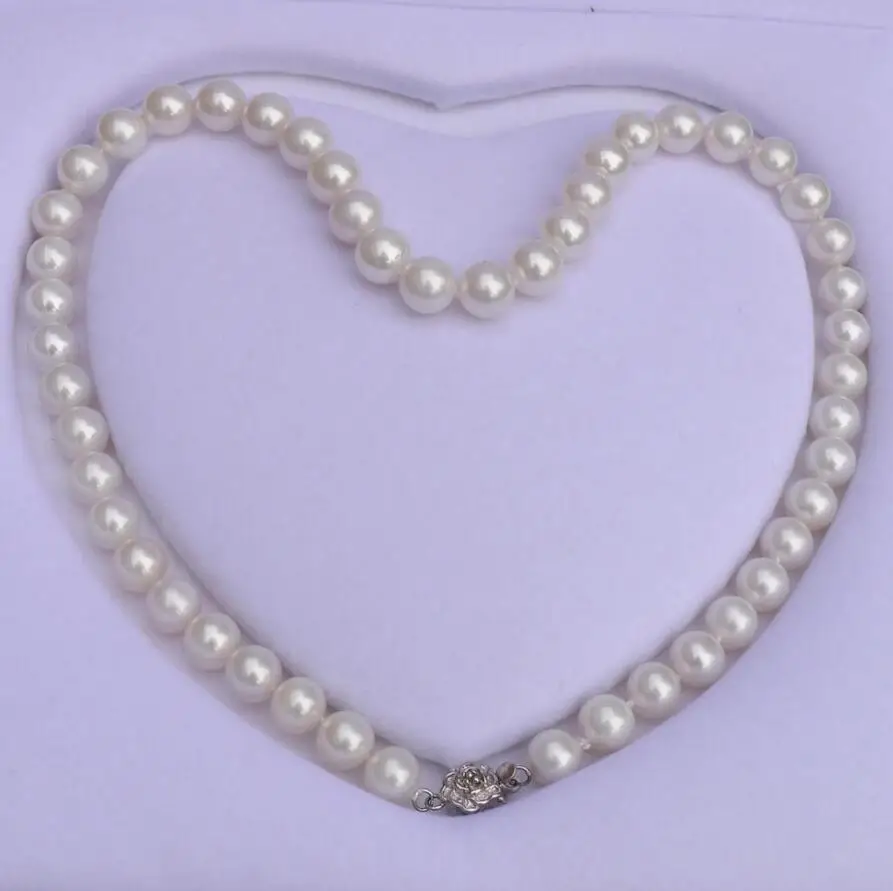 

luxury Authentic Pearl 9-10mm bright light natural pearl necklace fine jewelry
