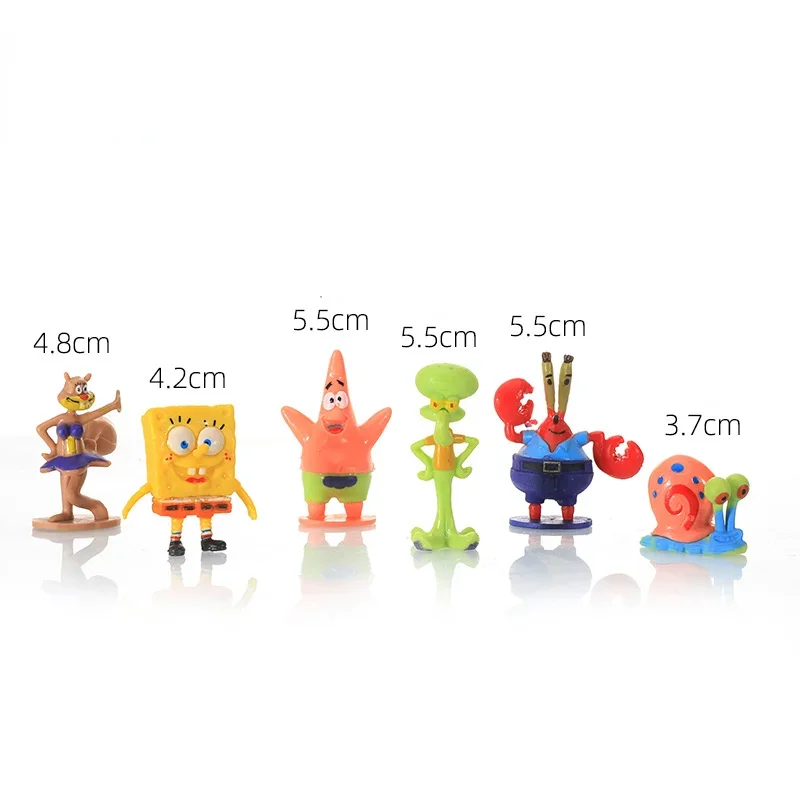 Spongebobs Anime Action Figuren Cartoon Mini Puppen Aquarium Dekoration Landschaftsbau Aquarium Zubehör Kinder Geburtstag Geschenke Set