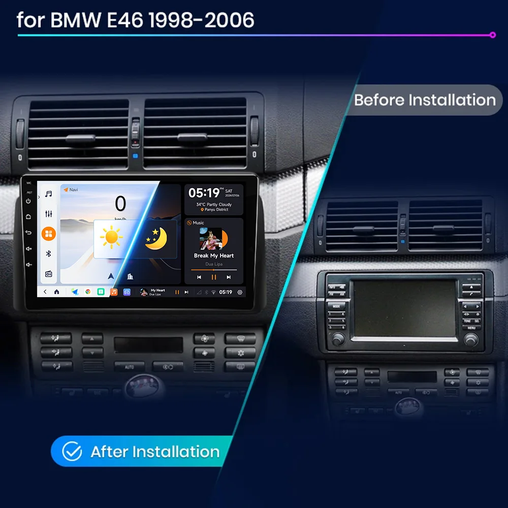 Autoradio 2 DIN Pour BMW E46, Rover 75, MG ZT - CarPlay/Android Auto, GPS, DAB+, Commandes Au Volant