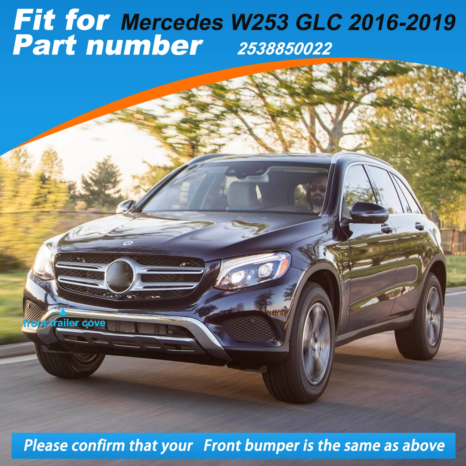 Front Bumper Tow Hook Cover Cap Towing Eye For Benz Mercedes W253 GLC Accessories 2538850022