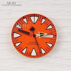 Enhanced Green Luminous Dial with Monster Tooth Style Design and NH36 Dial Pointers (28.5mm) (Dial hands - 3)