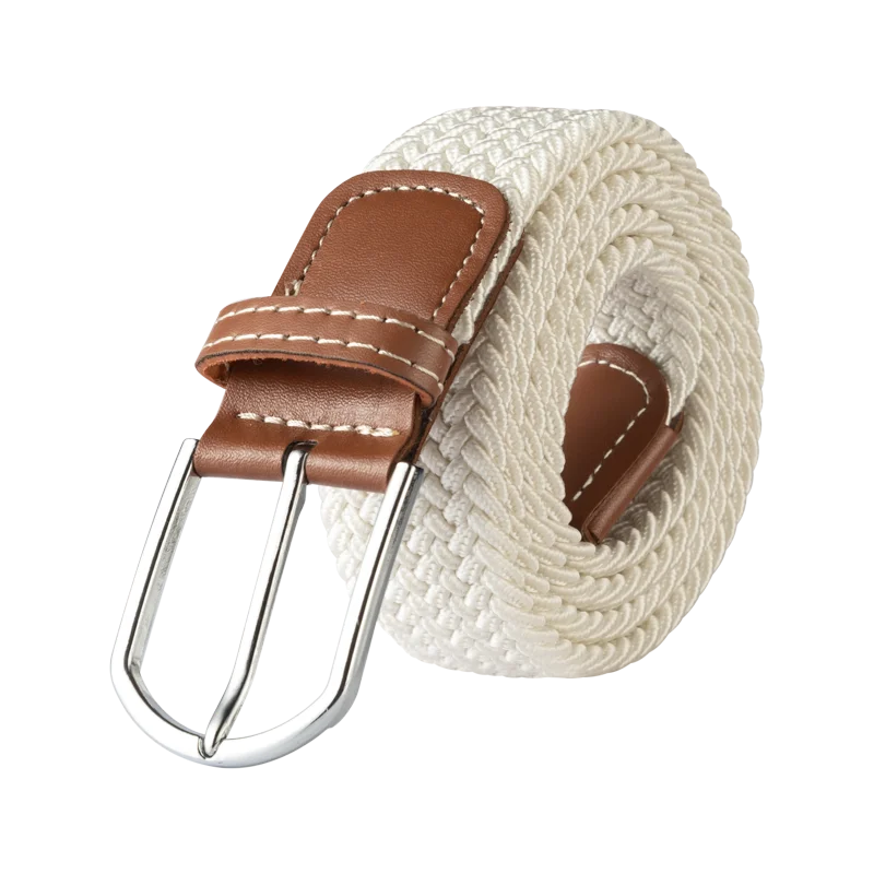 Black Female Casual Knitted Pin Buckle Men Belt Woven Canvas Elastic Expandable Braided Stretch Belts for Women Jeans Belts Belt