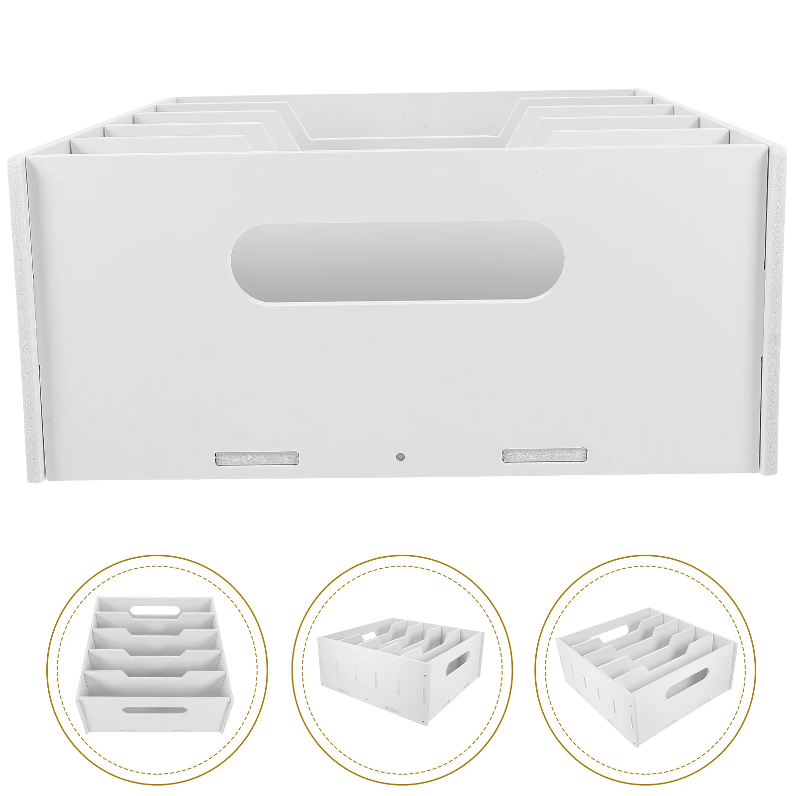 

Phone Mount Change Storage Box Desk Organizer Cash Drawer Tray Money Coin Portable Currency till White Office