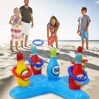 1 Pc PVC Inflatable Bowling Sleeves, Children's Game Throwing SleevesWater Pool Play Water Sleeves Toys, Parent-Child Interactiv 4