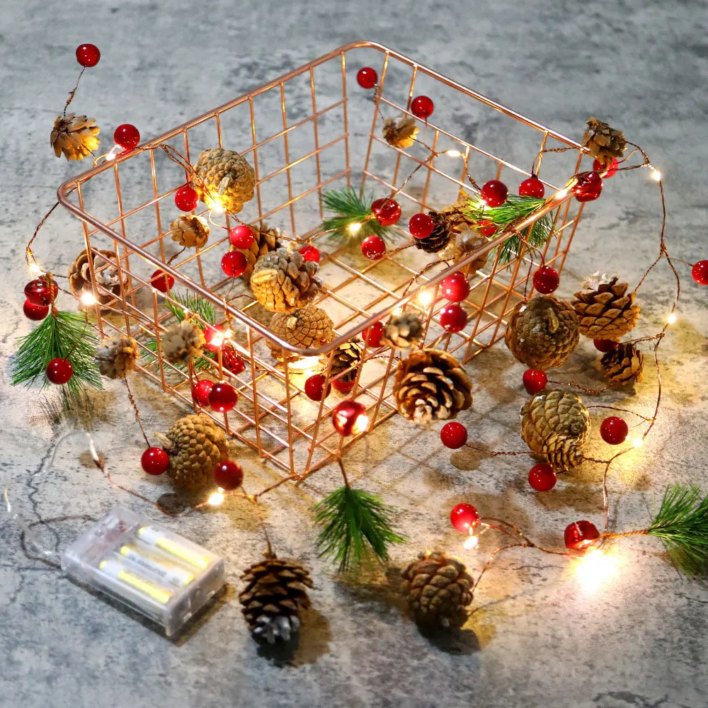 

Рождественская сосновая светодиодная гирлянда 7 футов, украшение для новогодней елки, оленя, гирлянсветильник для зимнего праздника, новогодний декор