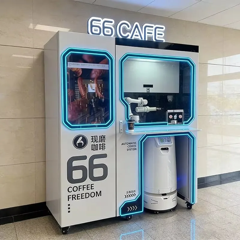 Robot Caffè Intelligente All-in-One con Braccio Meccanico per Preparazione Automatica e Chiosco di Consegna Autonoma Personalizzabile - immagine 4