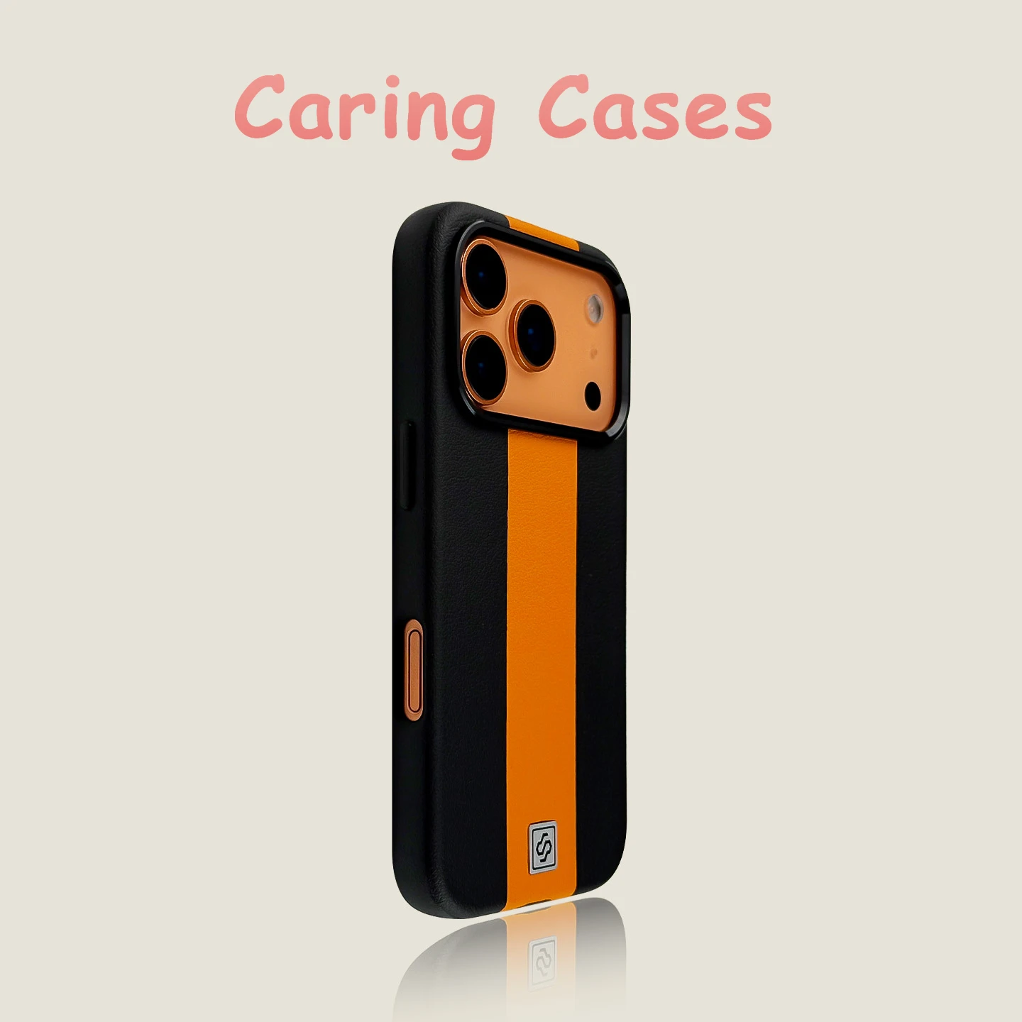Premium Black-White Leather Magnetic Shockproof Protective Case