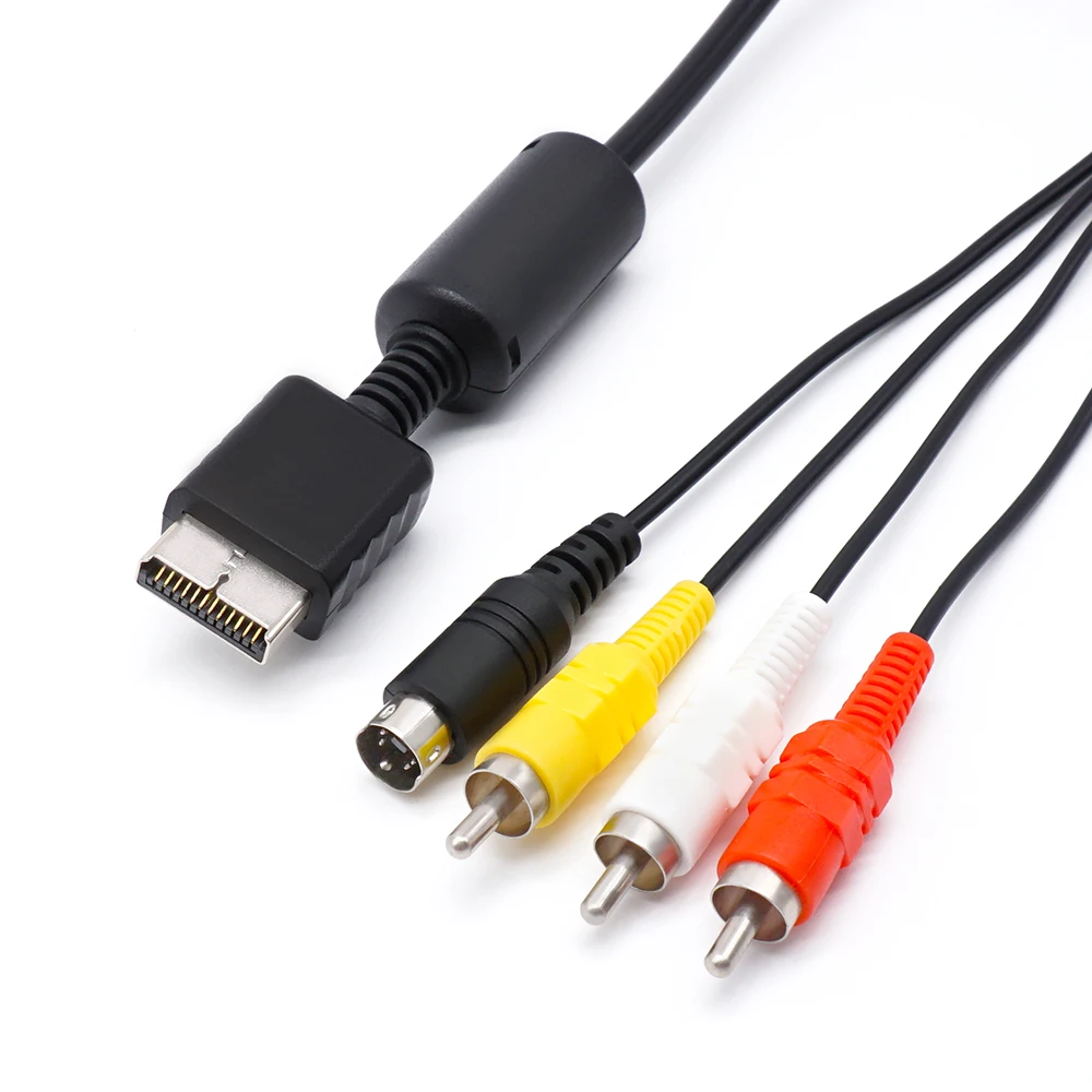 1.8m 2in1 audio video cord wire SVideo AV Cable for PS2 for PS3 for