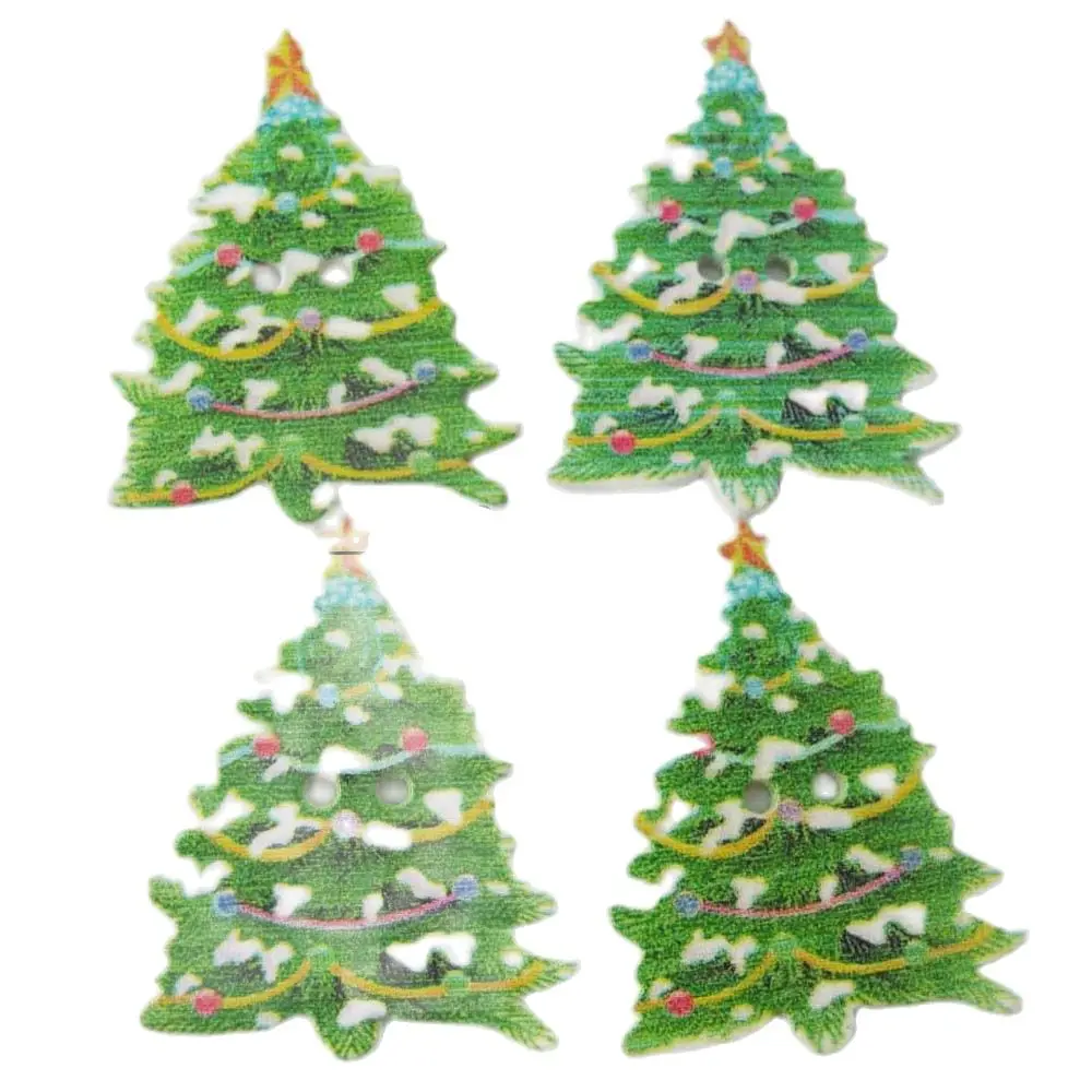 WBNNVN Mix 30Pcs Wood Buttons For Christmas Craft Decoration DIY Art Learning Accessories 5