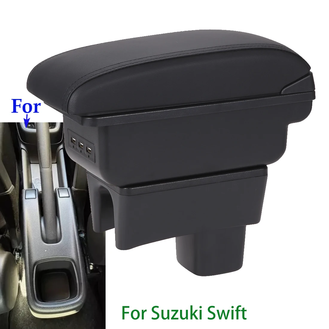 For SUZUKI Swift Armrest Box For Suzuki Swift Car Armrest Auto Storage Box Arm Bracing heighten Interior Details 2005-2025 1