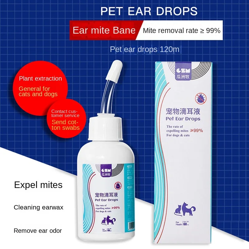 

Pet ear cleaning ear drops for cats and dogs