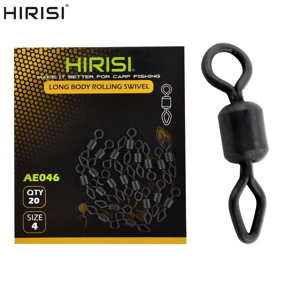 

Рыболовные Вертлюги Hirisi AE046 20 шт., рыболовные Вертлюги для ловли карпа, Вертлюги с длинным корпусом, высокоскоростные Вертлюги с защелками