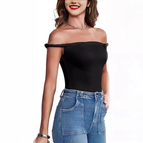 Women Slim Fit Solid T Shirt Summer Fashion Top