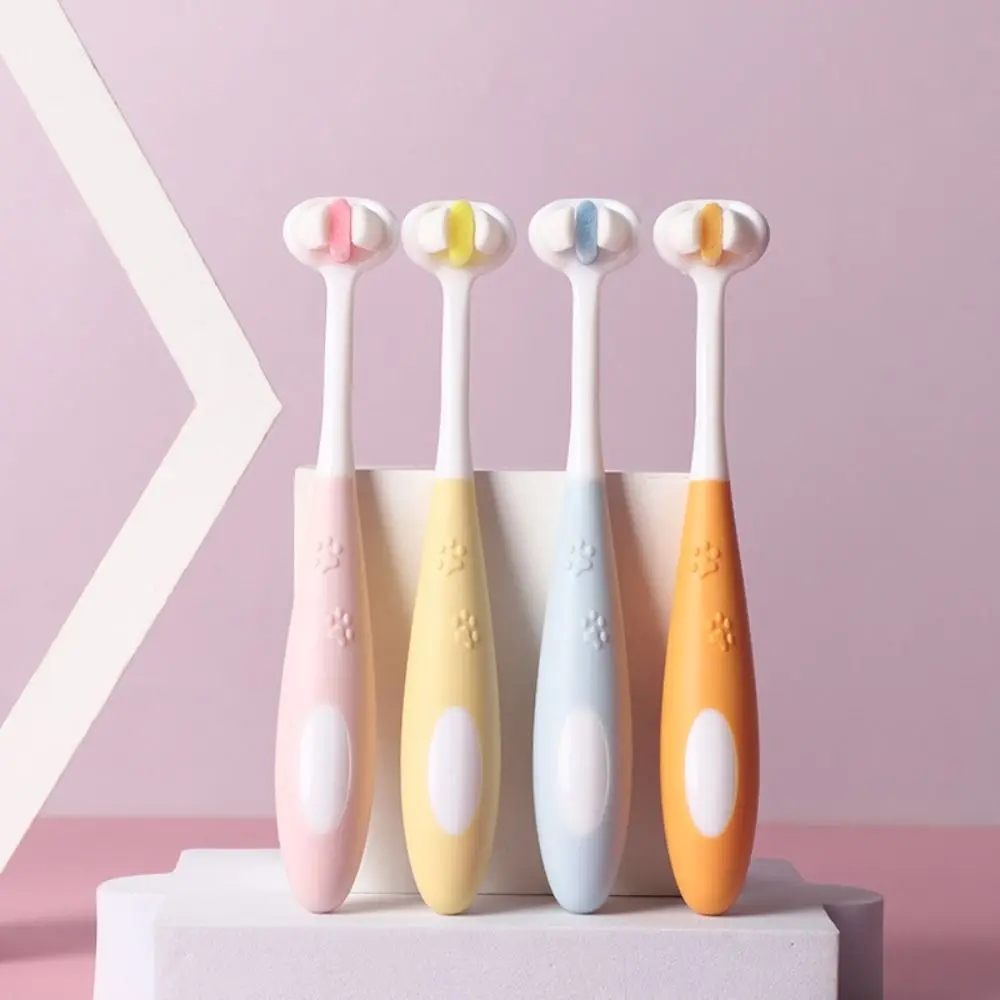 

Children's Toothbrush Three Sides Teethbrush Ten Thousand Soft Hair Non-slip Handle Baby 5d Toothbrush Kids Training Toothbrush