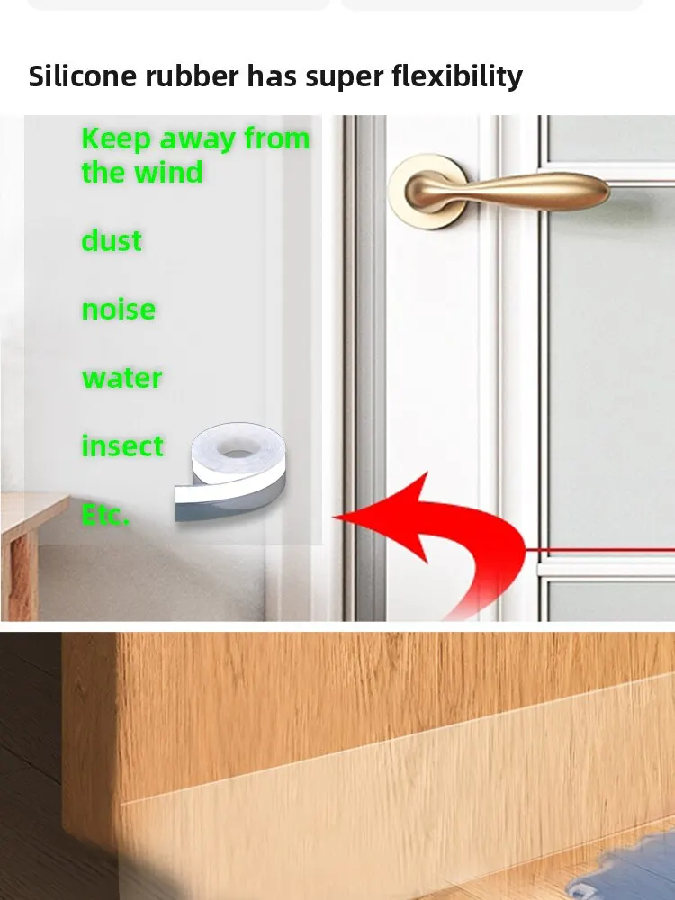 Scadc5d066d304a778b6dcf154f85afc0r 5m, Door And Window Seal Rubber Door Seam Soundproof And Windproof Sticker Self Adhesive Door Windscreen Sealing Tape Mallzona