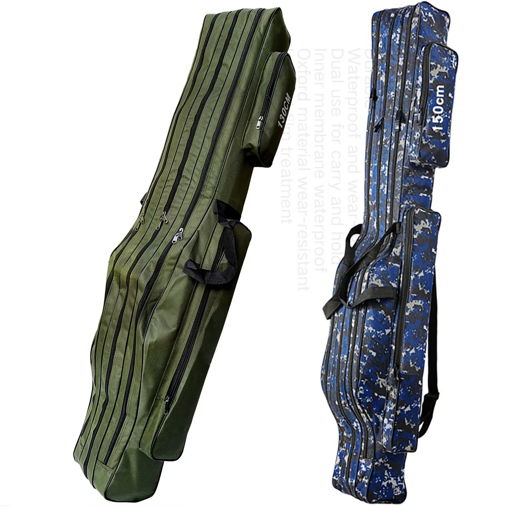 

Fishing Rod Bag Oxford Cloth Foldable Multifunctional Protective Storage 1/2/3 Layer 110/120/130/150cm Fishing Rod Case