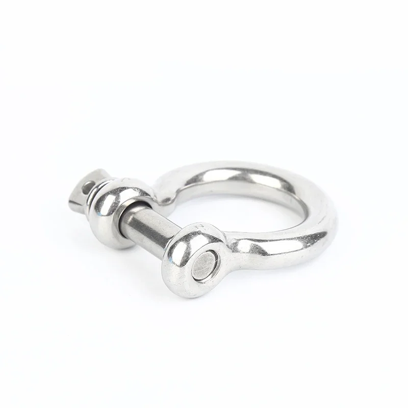 316 Stainless Steel Bow Shackle With Screw Pin Rigging Hardware M4-M38 D Shaped Cufflinks Shackle Type U Sling Rope Screw Hook