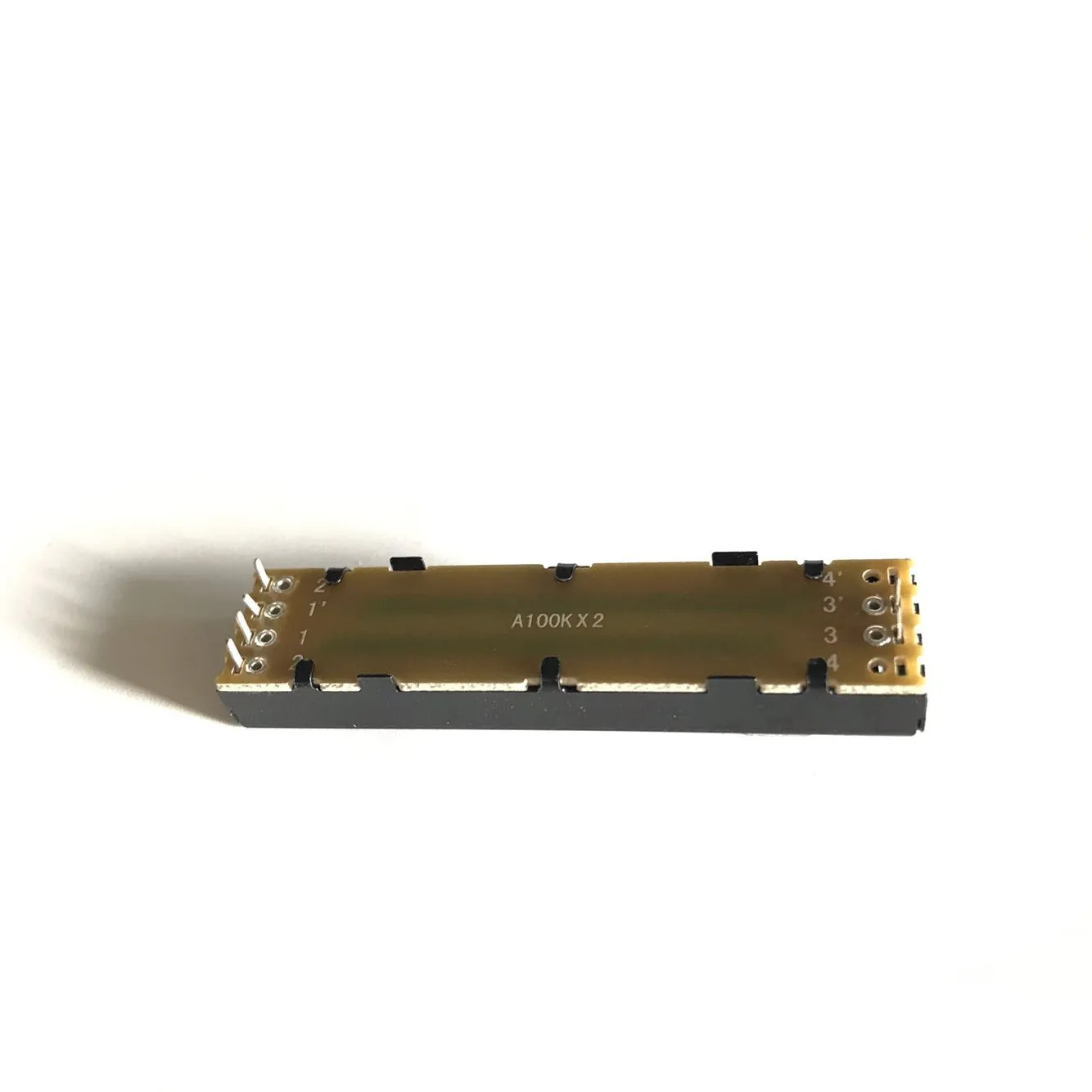 4PCS 72MM Straight Sliding Potentiometer Fader Track Type A100K A100Kx2 Handle Length 10MM Handle wide 8MM