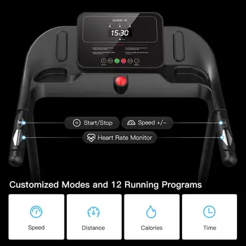 Home Folding Treadmill with Pulse Sensors, 2.5 HP Quiet Brushless, 7.5 MPH, 265 lbs Capacity 4