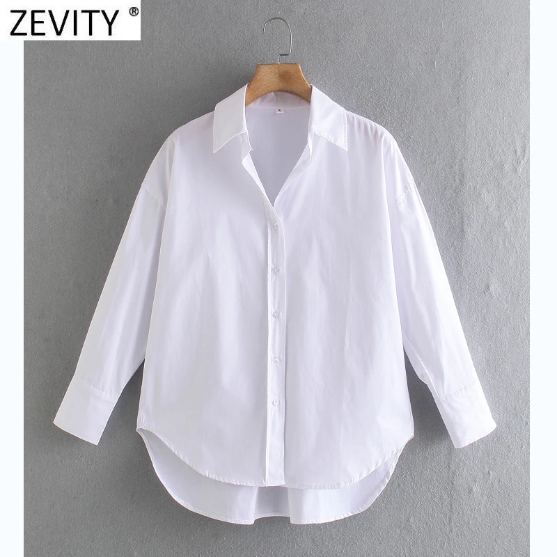 トップス sweet shop Zevity New Women Simply Candy Color Casual Slim Poplin