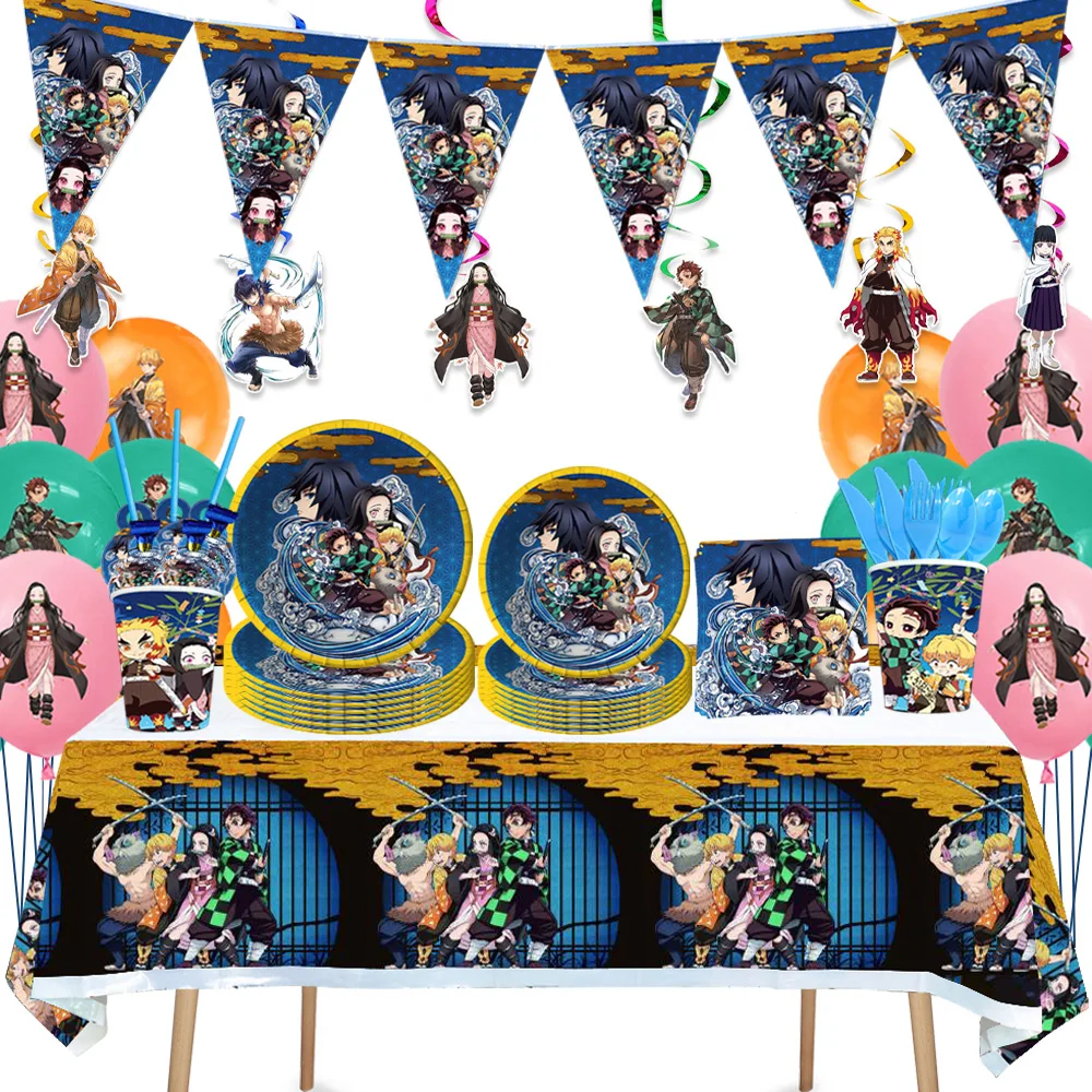 Demon Slayer Kimetsu No Yaiba Birthday Party Cutlery Plate Cup Napkin Balloon Anime Baby Shower Decoration Set Supplies Demon Slayer Kimetsu No Yaiba Birthday Party Cutlery Plate Cup Napkin Balloon Anime Baby Shower Decoration Set Supplies