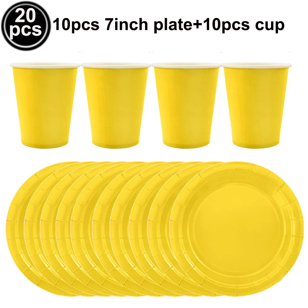 Elegant Yellow Disposable Tableware Set