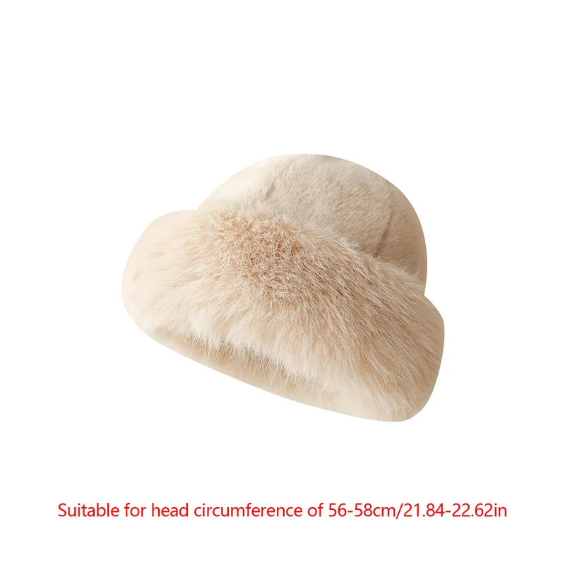 Autumn And Winter Women's Fur Cap Fur Hat Mongolian Hat Brimless Plush Fluffy Skiing Riding Warm Caps winter hat fur hat