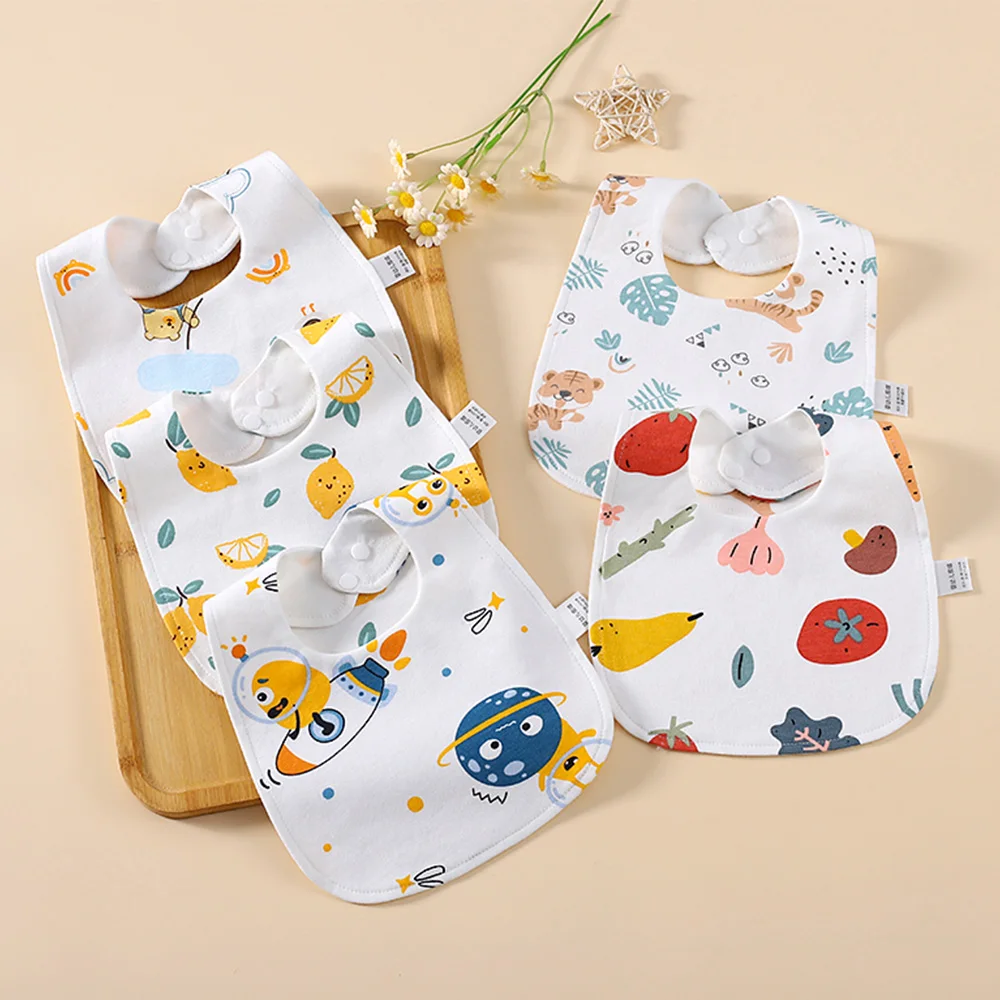 5 Pieces Baby Bibs Waterproof U Shaped Baby Drool Bibs Infant Feeding Burp Cloth Absorbent Bandana Bibs For Unisex Baby Boy Girl 4