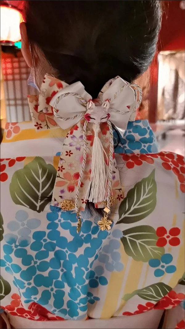 Sakura, Grande Bowknot, Headwear bonito, Kimono japonês,