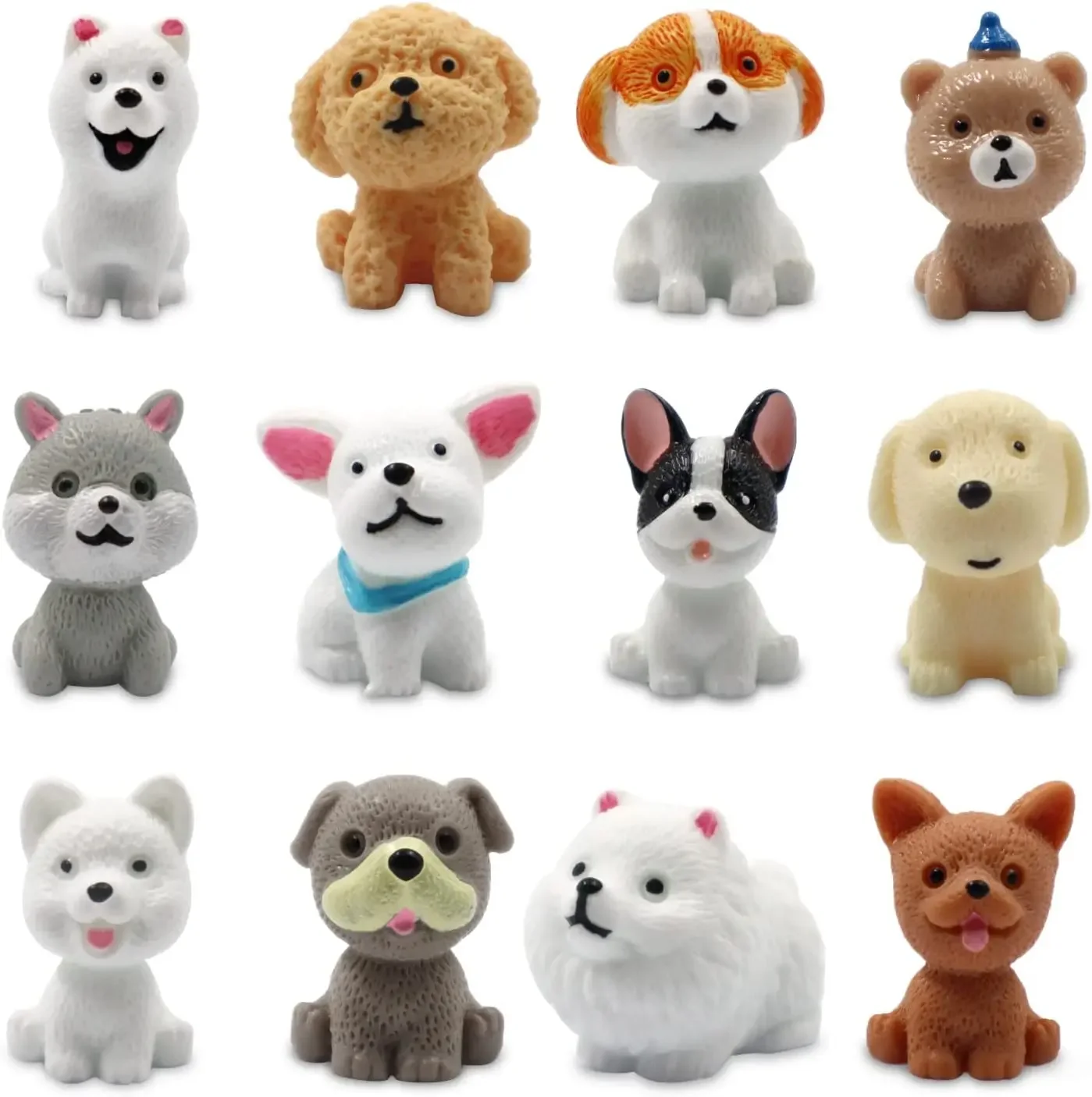 12PCS Mini Resin Dog Miniature Figurines Terrarium Crafts Realistic Animals For Fairy Garden Accessorie