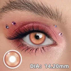 VISUASHOW Magical Pop Purple/Pink Cosplay Contact Lenses for Party and Halloween Eye Makeup (Golden Brown)