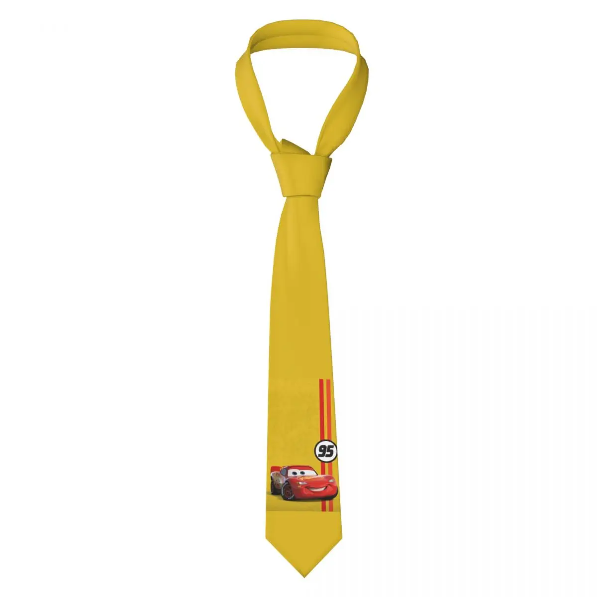 Custom Lightning McQueen 95 Car Logo Neck Ties Men Printed Necktie