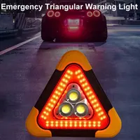 Lampe Solaire d'Urgence Triangulaire 3 en 1, Alarme de Sécurité, Installation, Portable, pour Camping et Travail 3