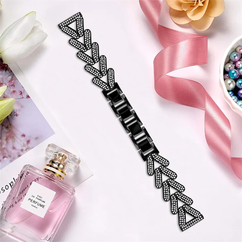 Elegant Diamond Stainless Steel Watch Strap Bracelet (20mm/22mm)
