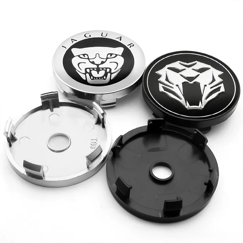 4Pc 56mm 60mm Car Wheel Center Hub Cap For Jaguar XF XJ-S XJ-6 X-Type XE S-Type F-PACE F-Type XK8 Rim Cover Stickers Accessories wheel center caps