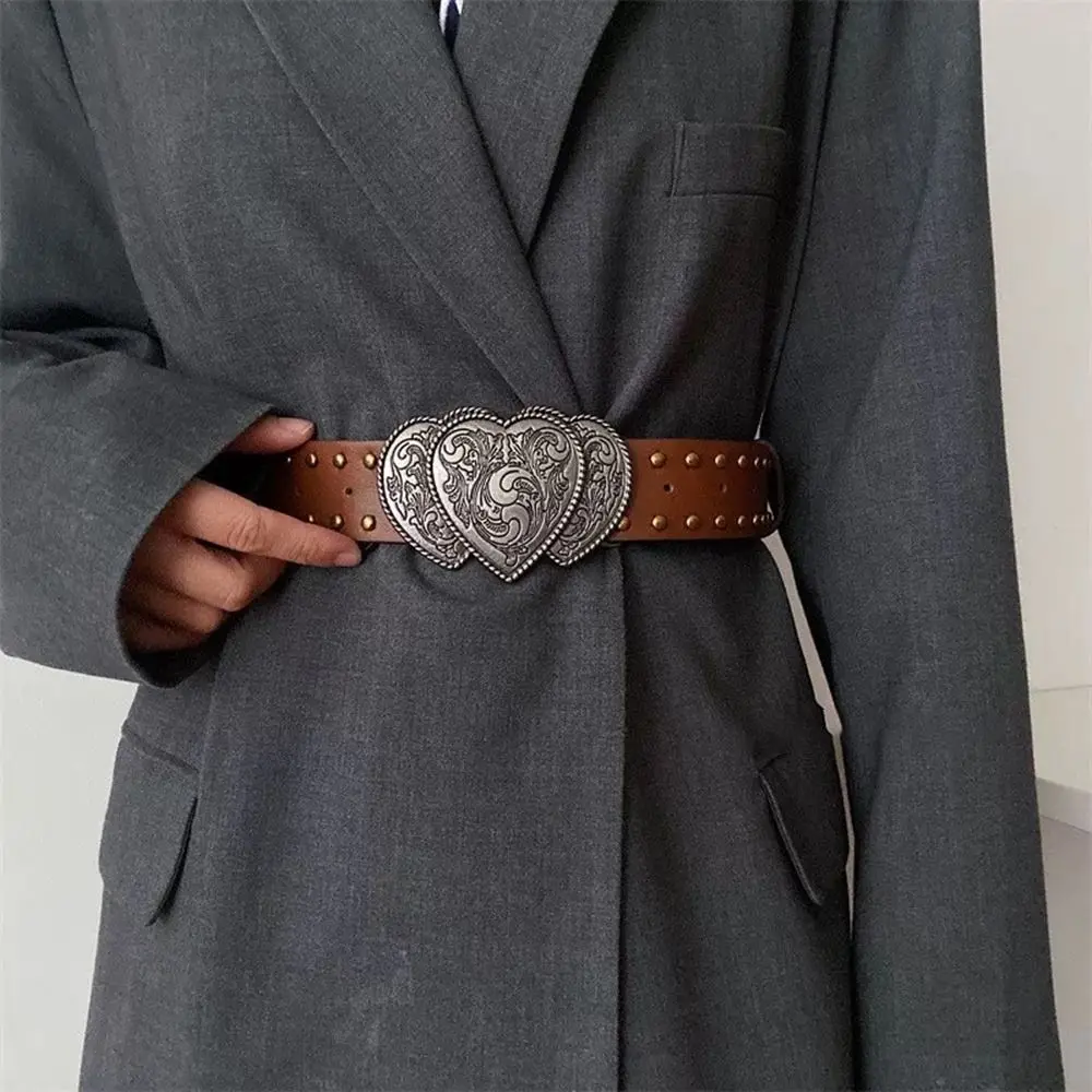 Gothic Punk Rivet PU Leather Belt for Men and Women