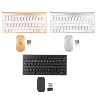 Smart Wireless Keyboard Mouse Kit Silent LED Indicator Waterproof Power Saving Compact Keyboard Mouse Set for Office