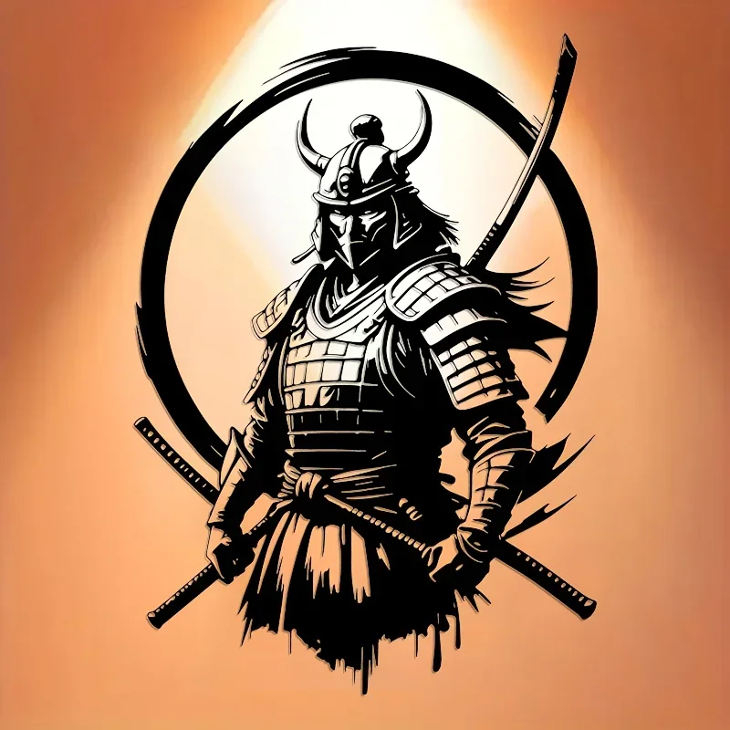 Handgeschmiedete Samurai-Schwert Wandkunst - Japanische Zen-Krieger Skulptur Dynamische Kampfszene Heim/Büro Dekoration Metallkunst – Detail 9