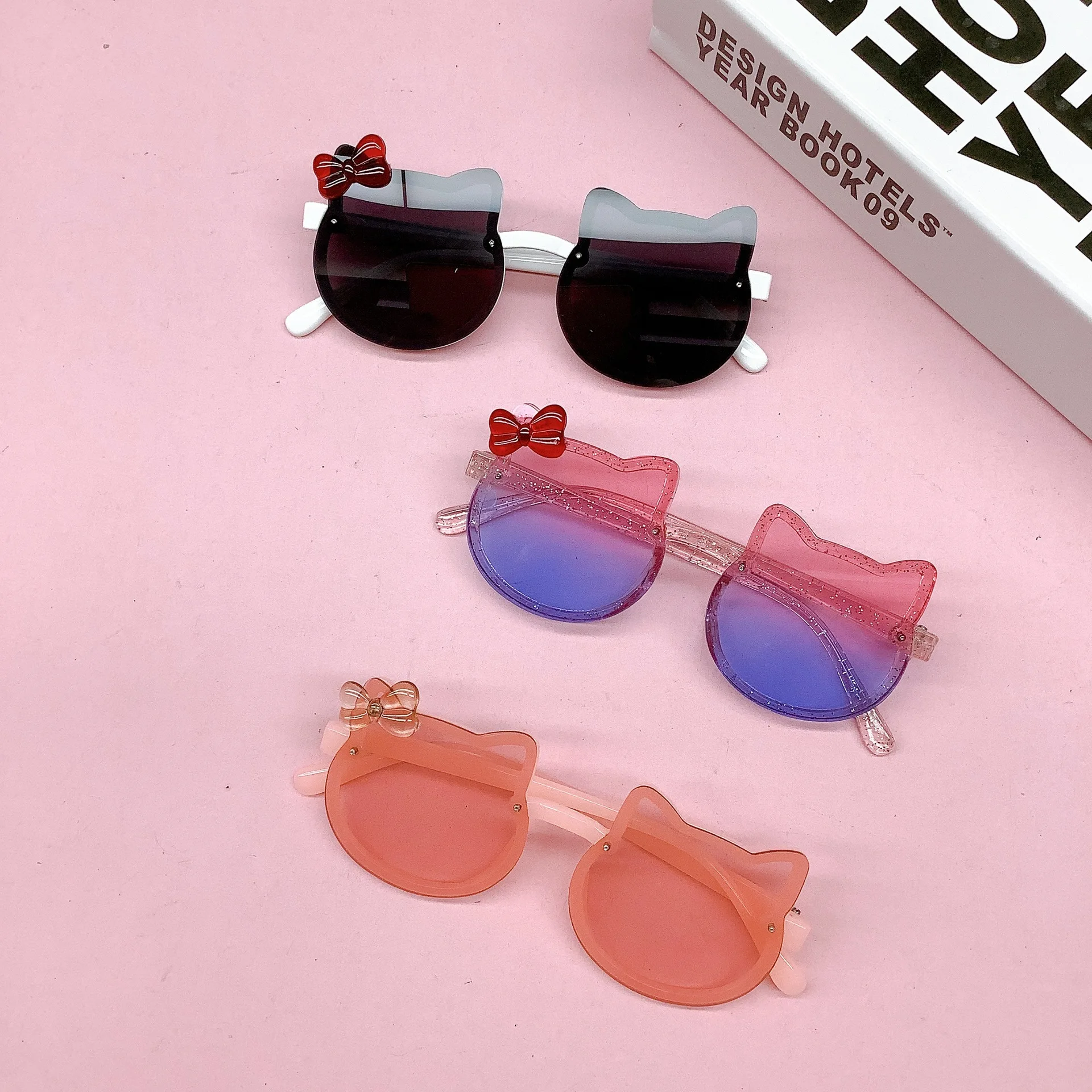 Bow Children's Sunglasses Cat Shaped for Girls