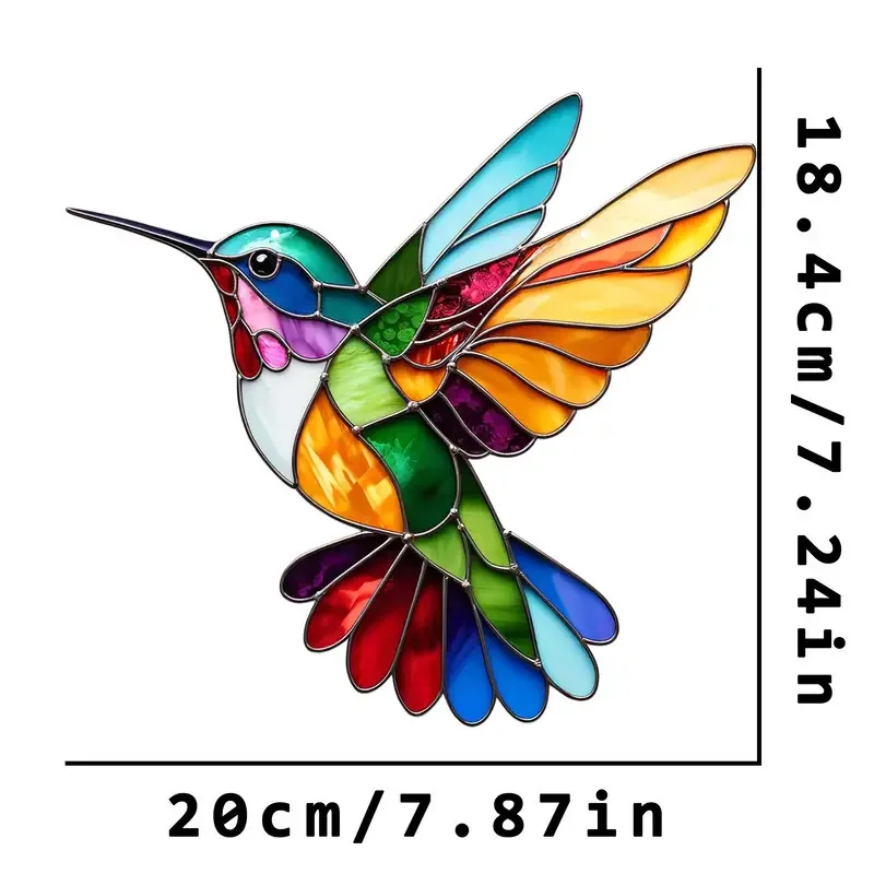 Colorful Hummingbird Window Hangings Pendant Bat Acrylic Window Hangings Wind Chimes Garden Wind Sun Catcher Crafts