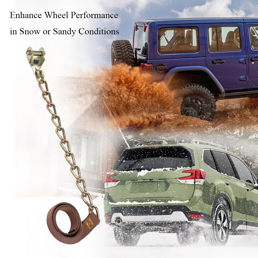 Car Snow Chain Manganese Steel and Nylon Rope Snow Chain 165-265mm Winter Outdoor Tire Emergency Anti-Skid Auto Accessories