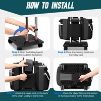 Sac de caddie de nettoyage roulant, sac à outils, sac de rangement d'outils de nettoyage, grand sac de nettoyage Portable professionnel avec roues, sacs Oxford 4