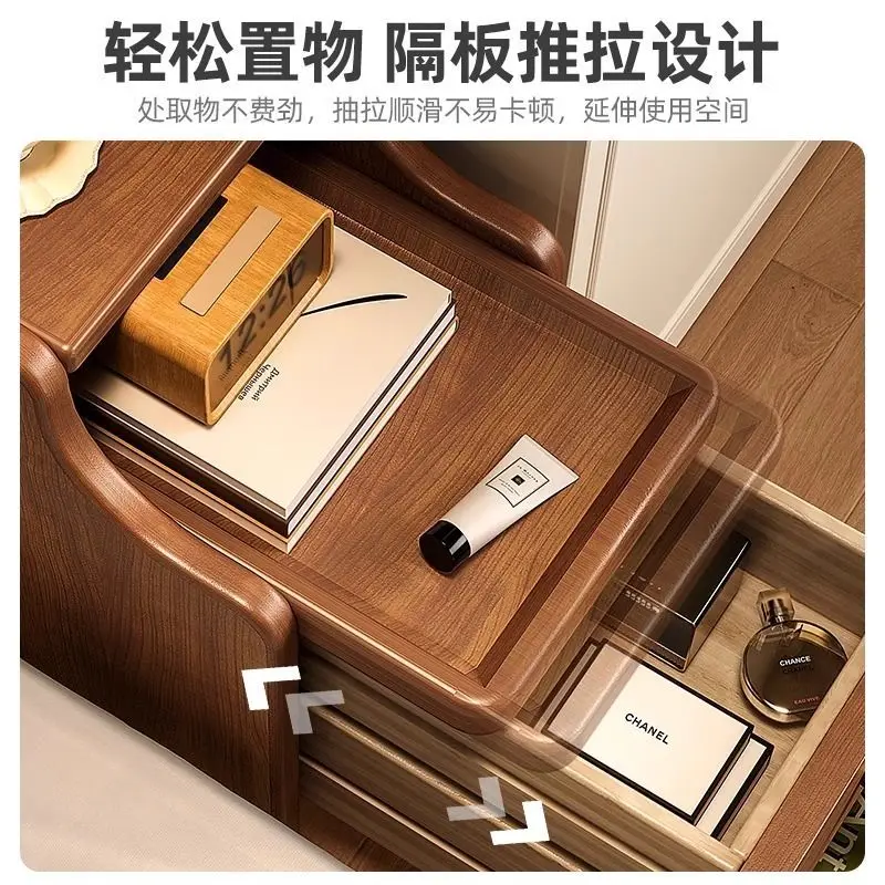 New Home Solid Wood Bedside Tables Extremely Narrow Study and Bedroom Cabinets Simple Storage Side Cabinets Home Furniture