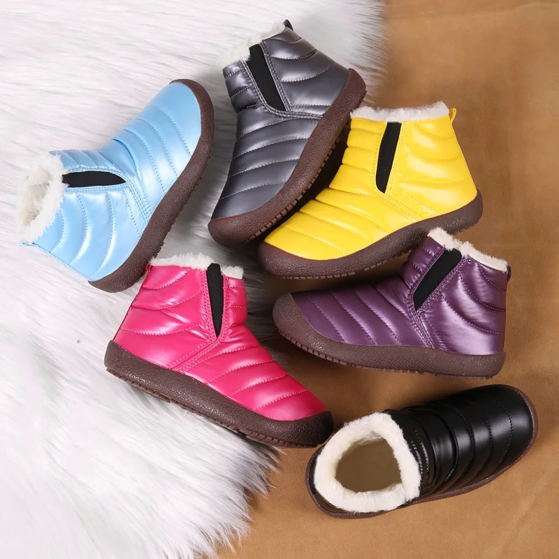 

Winter Boys Snow Boots Children Warm Cotton Shoes with Thick Cashmere Waterproof Boots Girls Non-slip Short Boots for Kids New